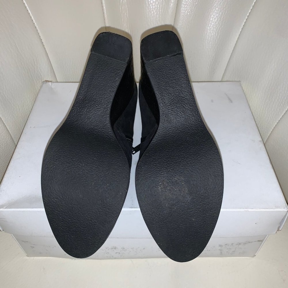 Robert Clergerie Black Suede Bootie Wedge Toon - Picture 7 of 11